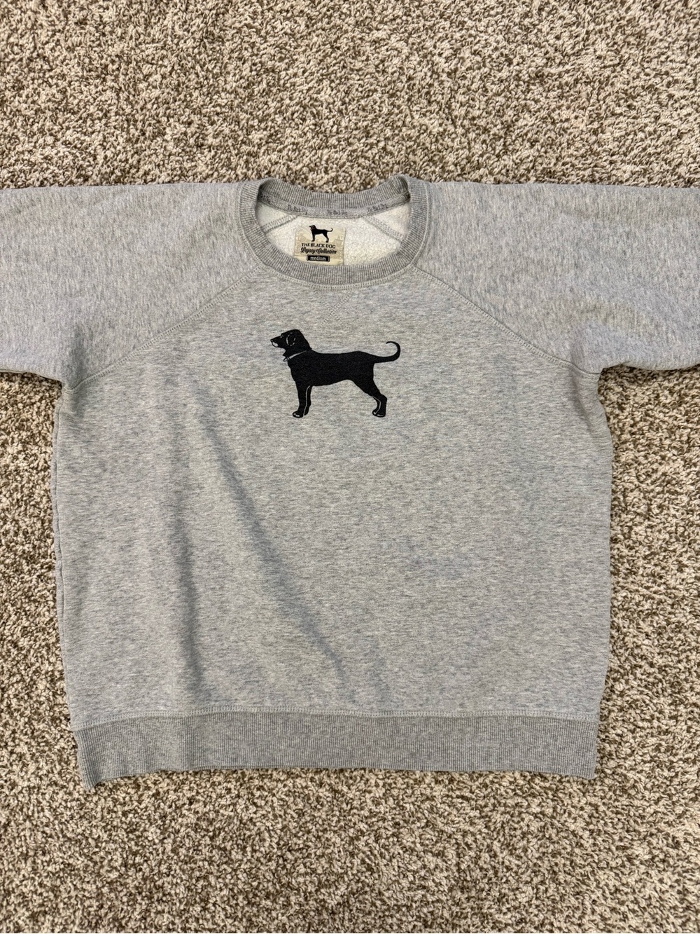 The Black Dog Gray Crewneck Sweatshirt with Black Dog Logo